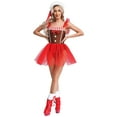 thumbnail image 5 of TSSOE Womens Christmas Dress Gingerbread Fancy Dress Candy Cane Santa Sweetie Dance Tutu Dress Brown XL, 5 of 7