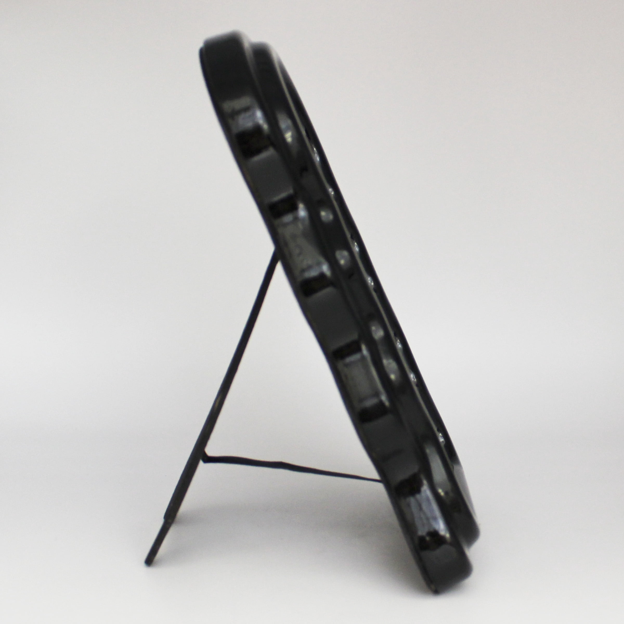 OneDesign Home Black Glossy Wavy Tabletop Mirror