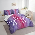 thumbnail image 3 of Erosebridal Geometry Waves Line Bed in a Bag Twin Size,Red Purple Stripes Bed Set,Gradient Swirl Waves Bedding Twin Size,Lightweight Room Decoration Reversible,7 Pieces, 3 of 6