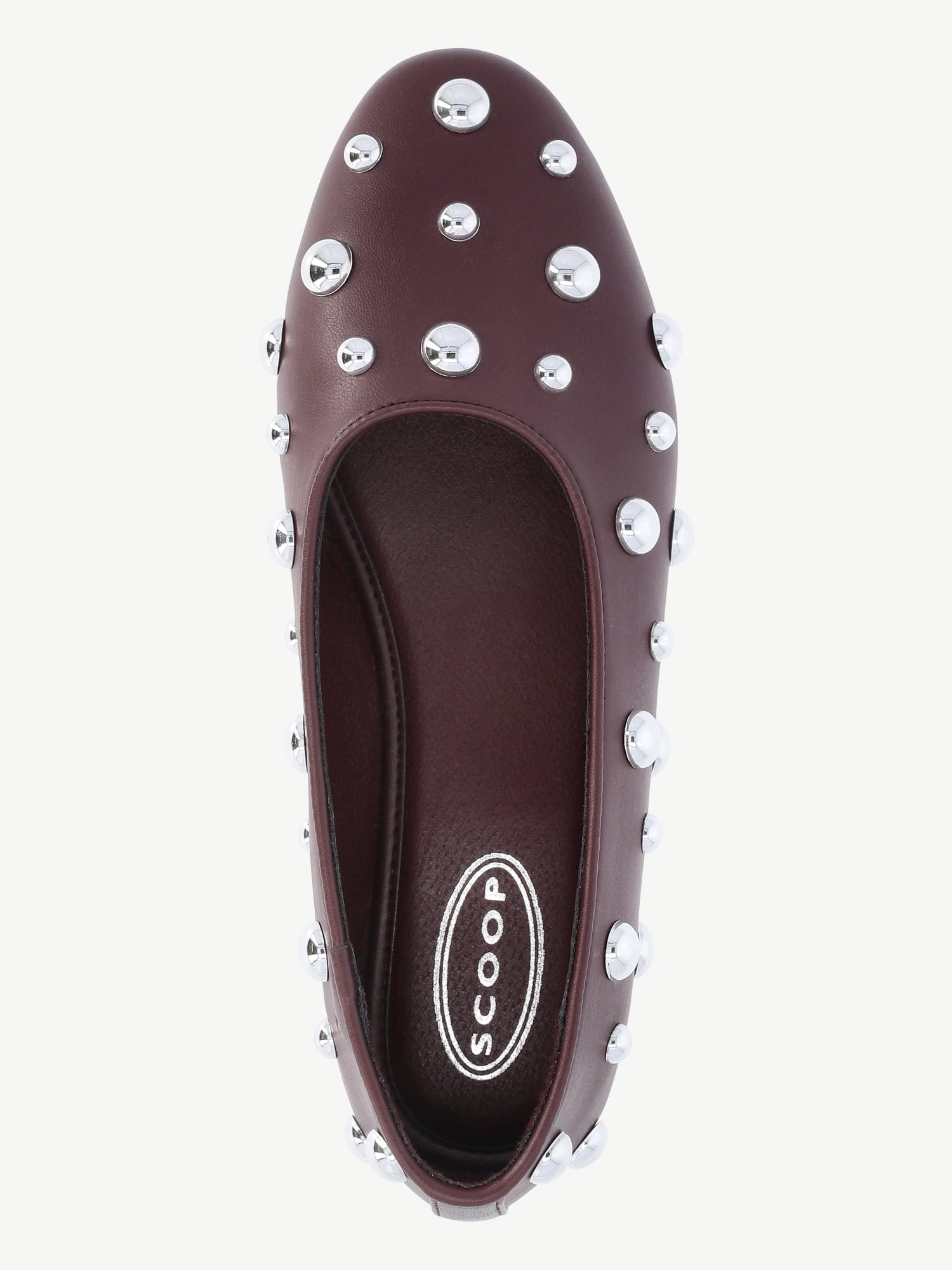 Scoop Women's Studded Faux Leather Ballet Flats