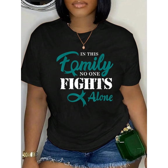 Ovarian Cancer Fight Cancer Ribbon T-Shirt