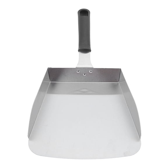 LAZIOEGR Large Stainless Steel Griddle Scoop Food Mover – Wide Mouth, Polished Edge, Ergonomic PP Handle, Ideal for Fried Chicken, French Fries & Stir‑Fry