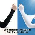 thumbnail image 3 of sunsanly 1 Pair Unisex Ice Silk Sleeves Thin Anti-UV Sun Protection Solid Color Quick-drying Breathable High Elasticity Anti-slip Cycling Outdoor Fishing Cooling Arm Sleeves, 3 of 8