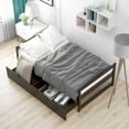 thumbnail image 3 of Wooden Platform Bed Frame with 2 Drawers, Twin Size Captain's Bed with Wood Slat Support Multifunctional Platform Bed with Headboard and Footboard No Box Spring Needed for Bedroom Living Room,Espresso, 3 of 7
