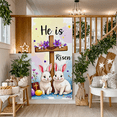 thumbnail image 5 of Watercolor Themed Easter Banner with Cross Bunnies Flowers and Eggs Backdrop Background for Easter Party Church Celebrations Religious Events and Spring Decorations, 5 of 7