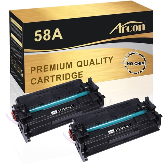 Arcon 2-Pack Toner for CF258A 58A works with LaserJet Pro M404 M404n M404dn M404dw MFP M428 M428dw M428fdn M428fdw LaserJet Pro M406 M430 Printers (Black, NO-CHIP)