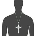 thumbnail image 2 of Huge Heavy Sterling Silver Cross with Jesus Pendant Necklace 5.1 Inches 26 Grams, 2 of 3
