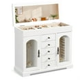 thumbnail image 3 of Jewelry Box for Women Girls, Wooden Jewelry Organizer Box with Mirror, 5 Layer Jewelry Storage Case White, 3 of 11