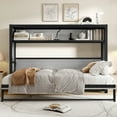 thumbnail image 3 of Twin Murphy Bed with Shelves - Space-Saving Metal Wall Bed, Gray, Foldable Design, Twin Size, Ideal for Small Spaces, Easy Assembly, 3 of 13