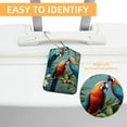 thumbnail image 3 of Parrot Square PU Leather Luggage Tags - 2 Pack with Privacy Cover and Stainless Steel Ring - Suitable for Travel, Backpack, Handbag - Suitcase Tags, Travel Tag, 3 of 7