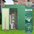 thumbnail image 6 of Lofka 8 x 6 ft. Outdoor Metal Storage Shed with Lockable Door for Backyard, Green Storage Shed, 6 of 8