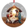 thumbnail image 1 of ¡Ofertas de liquidación de ahorros 2024! ¡Ofertas de liquidación de adornos navideños! Amvlyk - Colgante de coche de belén navideño acrílico dimensional con bendición de belén (1 pieza), 1 of 8