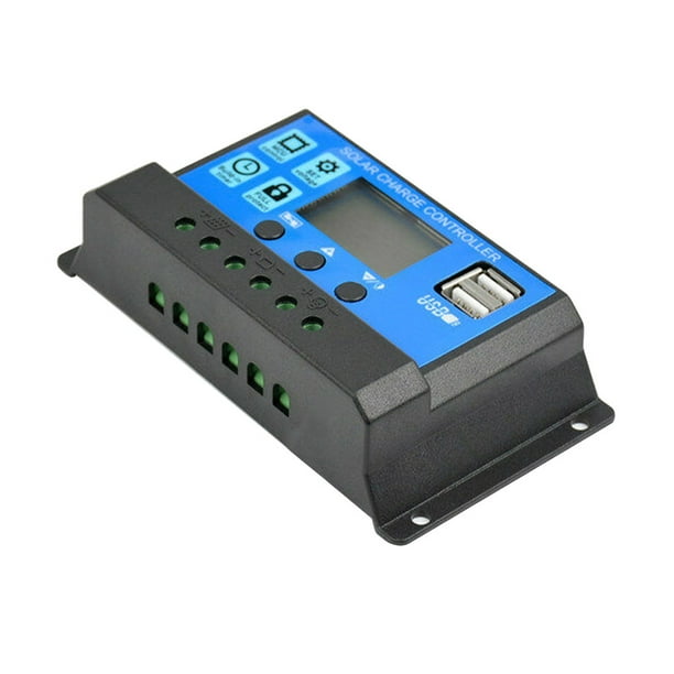 Bewildely Regulador de panel solar Controlador de carga de Pantalla LCD Gestión de carga PWM de 4 etapas completa Electrodomésticos Azul 60A Bewildely HA5851-06B