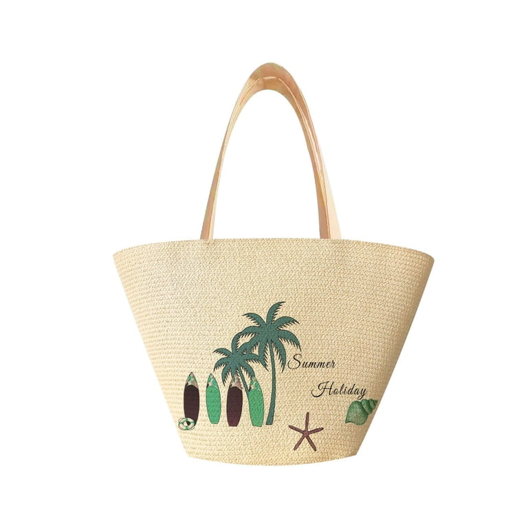 Woven Straw Beach Tote Bag & Matching Sun Hat Set for Women  display picture 3