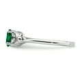 thumbnail image 4 of 925 Sterling Silver Created Emerald Ring Birthstone May Gemstone, 4 of 10