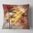 thumbnail image 2 of Designart Palm Tree at Sunset - Photography Throw Pillow - 18x18, 2 of 5