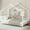 White, variant on Yoneston Twin Size Kids Metal House Platform Bed Frame with Roof for Child, No Spring Needed, Pink