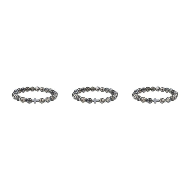 Wweixi Unique Fashionable Beaded Cross Bracelets For Trendsetters Comfortable To Wear stripe 3Set