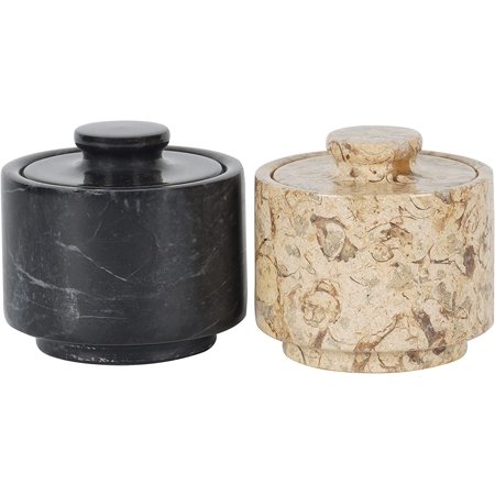 Stylish marble sugar dispenser Black and Coral 3.5 oz salt cellar, salt ...