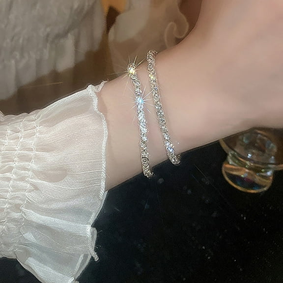 Fashion Charm Zircon Tennis Bracelet Elastic Chain Bracelet Crystal Adjustable Chain Bracelet Women Jewelry