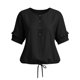 thumbnail image 5 of Camisetas de Manga Larga de Verano para las Mujeres Color Sólido Cuello Redondo Regular, Camisetas de Manga Corta de Verano para las Mujeres, 5 of 7