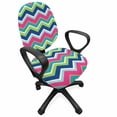 thumbnail image 1 of Colorful Office Chair Slipcover, Vintage Inspirations Colorful Chevron Pattern Abstract Angled Lines Herringbone, Protective Stretch Decorative Fabric Cover, Standard Size, Multicolor, by Ambesonne, 1 of 5