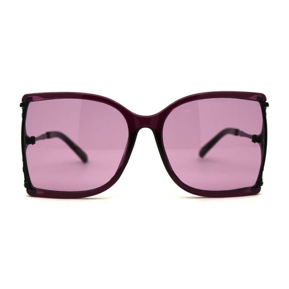 Womens Squared Butterfly 90s Chic Designer Sunglasses All Purple