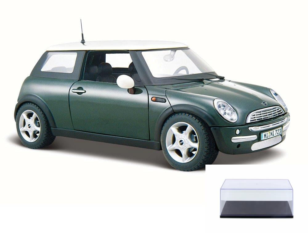 Diecast Car & Display Case Package Mini Cooper Hard Top, Green