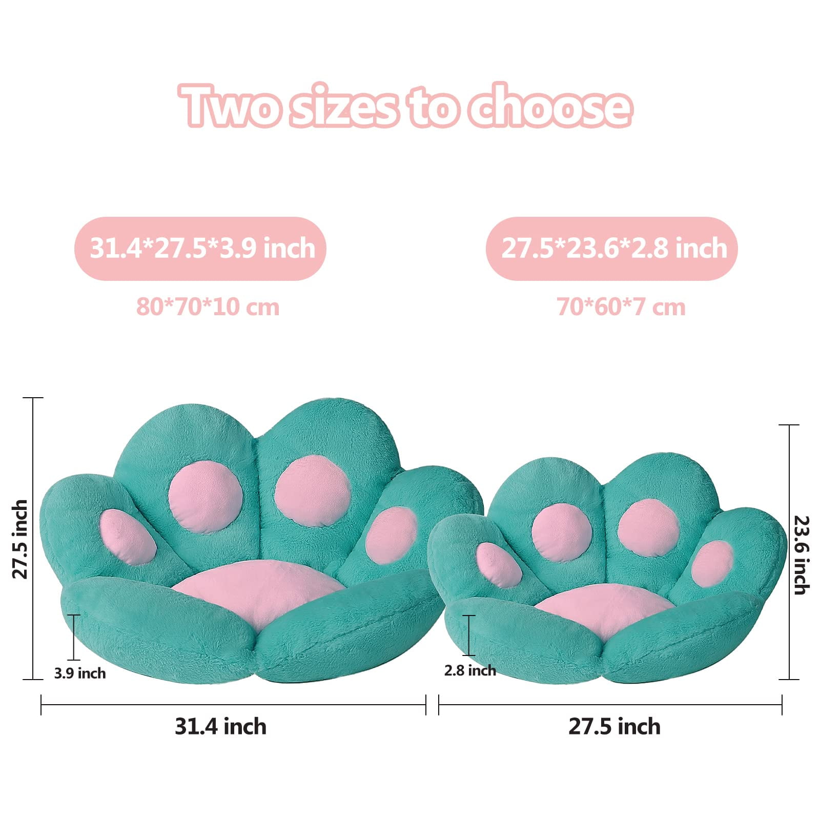 Merbary Cat Paw Cushion Comfy Kawaii Chair Cushion Bear Paw Lazy Sofa  Office Floor Pillow Cute Plush Seat Pad for Gaming Chair for Dining Room  Bedroom Decor 