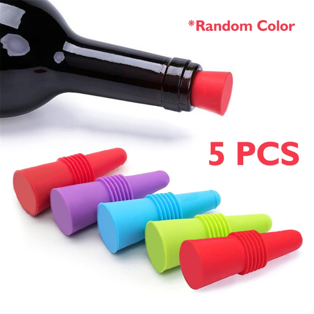 5 Pcs Silicone Wine Cork Sealed Wine Stopper
