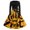 Yellow #024, variant on Women's Halloween Dress Bat Cocktail Long Sleeve Novelty Dresses Castle Printed Crew Neck Scary Tea Length Dress with Belt XL