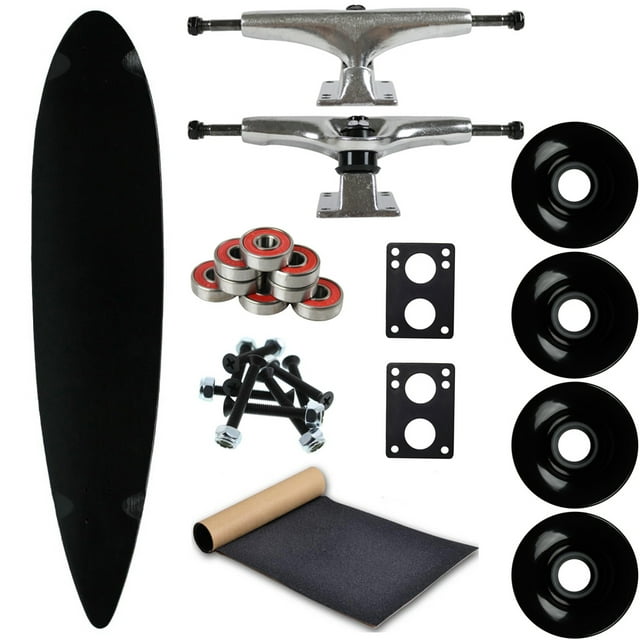 Moose Longboard Complete Maple Cruising Carving 43" Black/Silver DIY Assembly