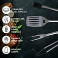 thumbnail image 7 of Tipsee Chef BBQ Tool Set - 4 Piece Grill Set - Barbeque Grilling Accessories: Spatula with Built-in Bottle Opener and Serrated Edge, BBQ Tongs, Fork & Brush, 7 of 7