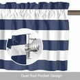 thumbnail image 6 of Navy Blue White Stripes Simple Valances for Windows, Geometric Valance Window Treatment Rod Pocket Short Curtains Valances for Kitchen Bathroom 60"W x 18"L, 6 of 9