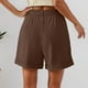 thumbnail image 3 of MKLEKYY Pantalones Cortos de Vestir de Cintura Alta para Mujer con Pliegues, Bolsillos Laterales y Espalda Elástica, Cómodos, Transpirables, Informales, para Viajar, Verano, Primavera y Otoño., 3 of 4