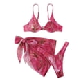 thumbnail image 5 of WIZUTIZ Bikini Solide pour Femmes Bikini à Bretelles V Aguichant Maillot de Bain Trois Pièces Rose Prix Réduit, 5 of 5