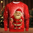 thumbnail image 2 of DHFJKG Men's Christmas Sweatshirt Santa Claus Printed Long Sleeve Crewneck Fashion Pullover For Holiday Soft Jumper Tops, 2 of 4