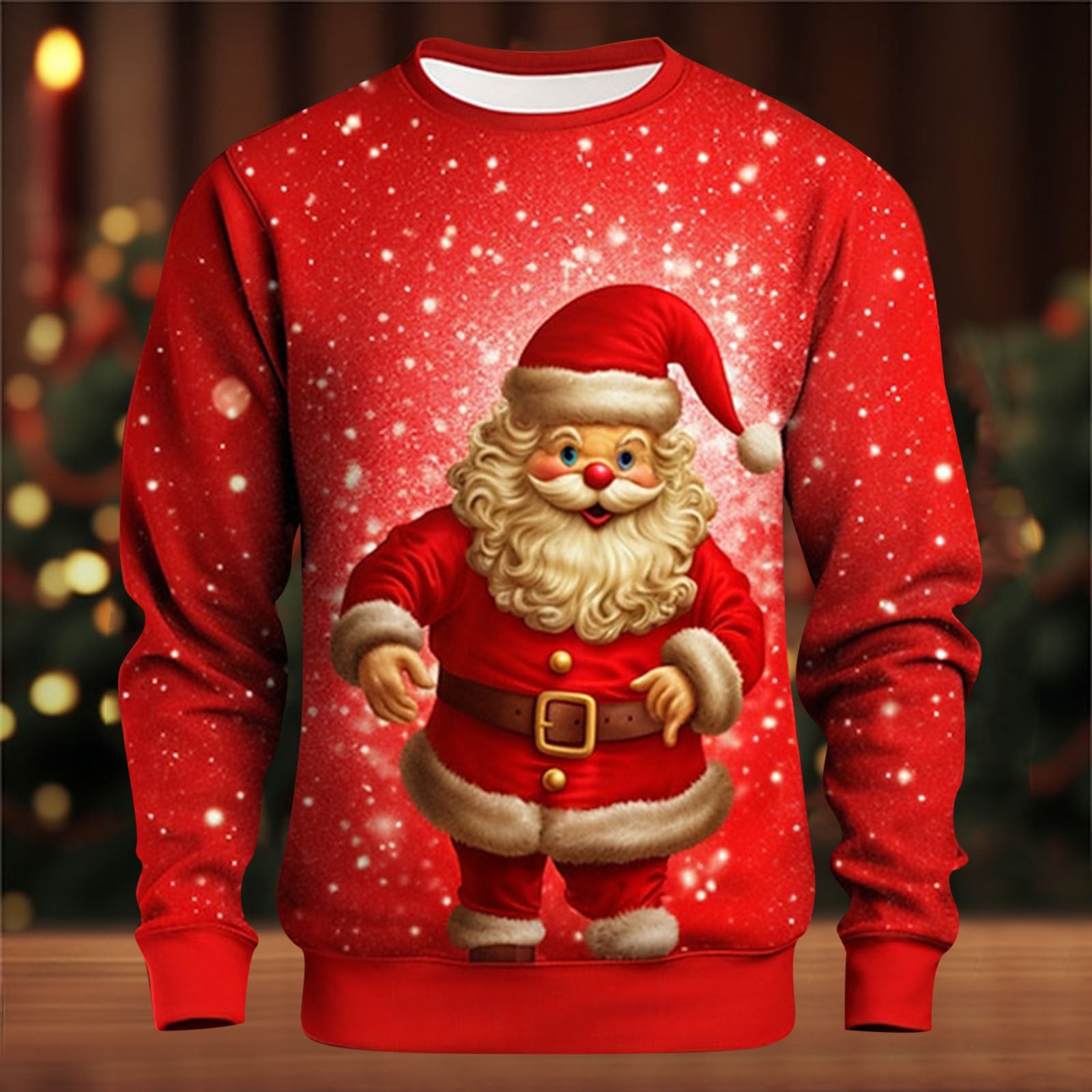 PMUYBHF Hommes Hoodies Pull Over Noir Hommes Mode Loisirs Impression Numerique 3D Noel Numerique Pull Pull Pull Imprime 3D pour Hommes Hoodie 5X