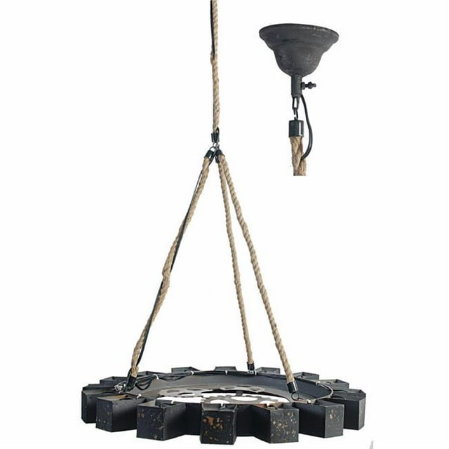 Benzara BM149453 Lustre en Forme de Pneu au Design Distinctif&44; Noir