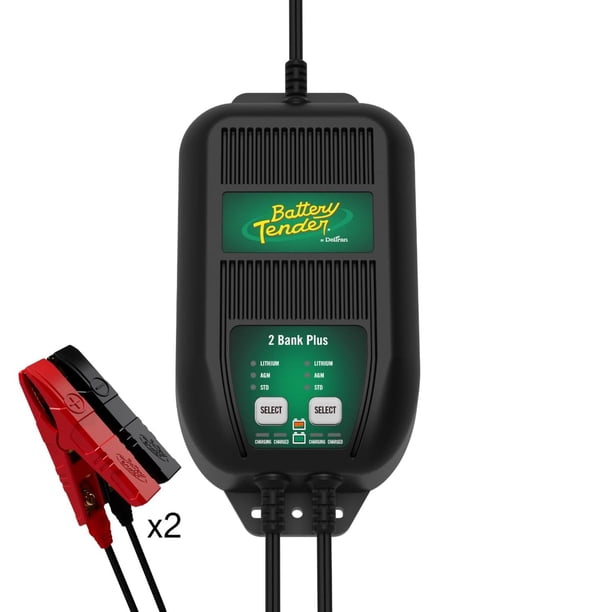 Battery Tender Plus Cargador multibanco de 2 Bancos – 2.5 amperios (1.25 amperios por Banco) – Carga