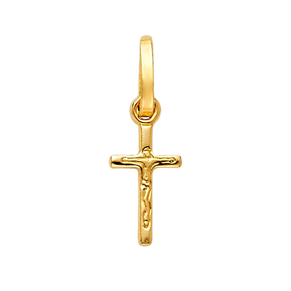 14K Yellow Gold Cara Vaca Crucifix Pendant from Roy Rose Jewelry