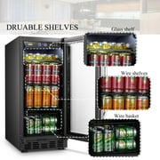Lanbo 76 Cans Under Counter Compressor Beverage Cooler Refrigerator, 15 inch Width