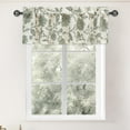 thumbnail image 4 of DriftAway Freda Jacobean Floral Linen Blend Blackout Thermal Insulated Energy Saving Privacy Window Linen Curtain Valance Rod Pocket 2 Layers Single 52 Inch by 14 Inch Plus 1.75 Header Loden Green, 4 of 8