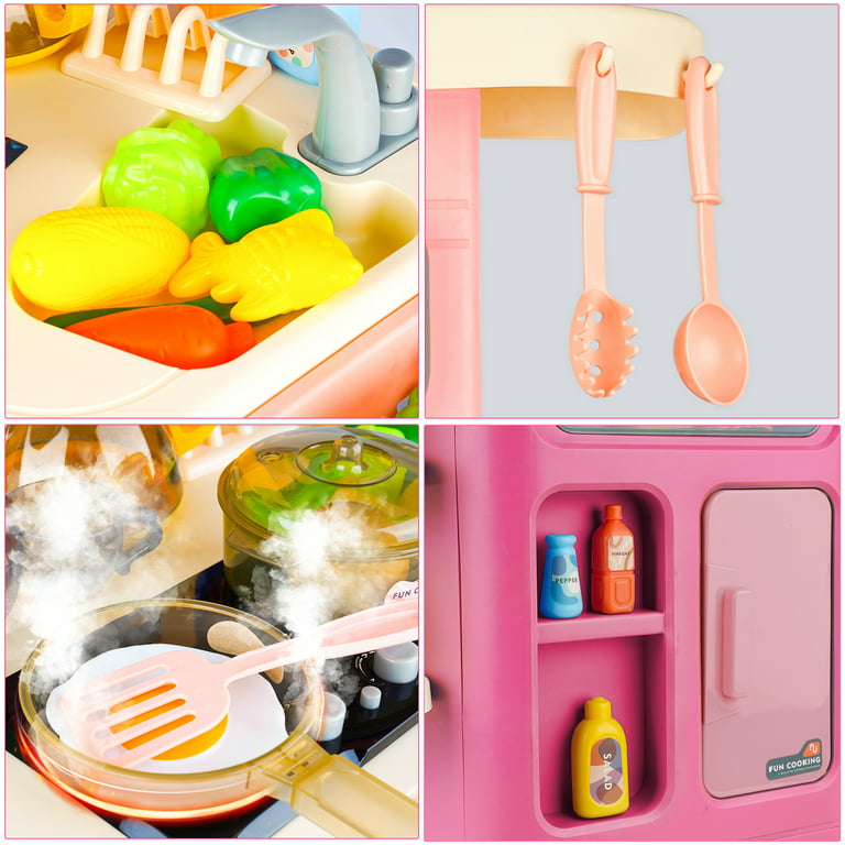 MINI Kitchen Utensils Toys Set For Kids Girl Stainless Steel Can Hold Food Cooking  Kitchen Toys Education Pretend Play