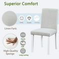 thumbnail image 6 of Dining Chairs Dining Chairs Only, Dining Chairs set for 4, Kitchen Chair with Padded Seat, Side Chair for Dining Room, White & Gray,Wooden Dining Chairs, 6 of 7