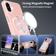 thumbnail image 4 of Asuwish Phone Case for Samsung Galaxy A06 A07 4G/5G Tempered Glass Screen Protector Magnetic Folding Stand Frosted Translucent Rugged Shockproof Protective Cell Cover Ao6 A 06 07 Ao7 Women Men Pink, 4 of 6