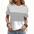thumbnail image 5 of Ihhxva Plus Size Women's Tops Moisture-Wicking Striped Crewneck Tee Fit Nautical Print T-Shirt Casual Summer Cotton Loose Style S-2XL, 5 of 7