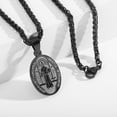 thumbnail image 5 of APSVO Black Saint St Benedict Necklaces for Men Boys Stainless Steel Medal Pendant Chain Christian Religious Catholic Birthday First Communion Graduation Fathers Day Jewelry Gifts Teen Him Dad Kids, 5 of 5