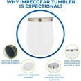 thumbnail image 2 of ImpecGear Ceramic Wine Tumbler with Lid 12oz, Double Wall Vacuum Insulated Tumbler for Cold & Hot Drinks, Lightweight Tumbler with Leak Proof Cap, Wide Mouth, BPA Free Mug with Bottom Grip (White), 2 of 17
