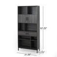 thumbnail image 5 of Benjara Eby Cube Bookcase, 6 Storage Spaces, Drawer, Cabinet 67 Inch Dark Gray, 5 of 5